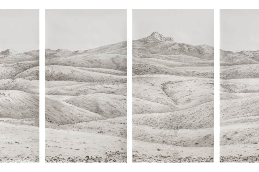 Four panel watercolour drawing.